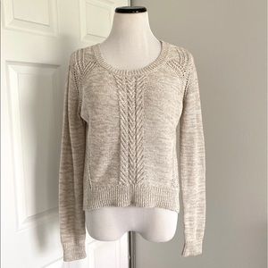 Mossimo Beige/Grey High Low Knit Sweater